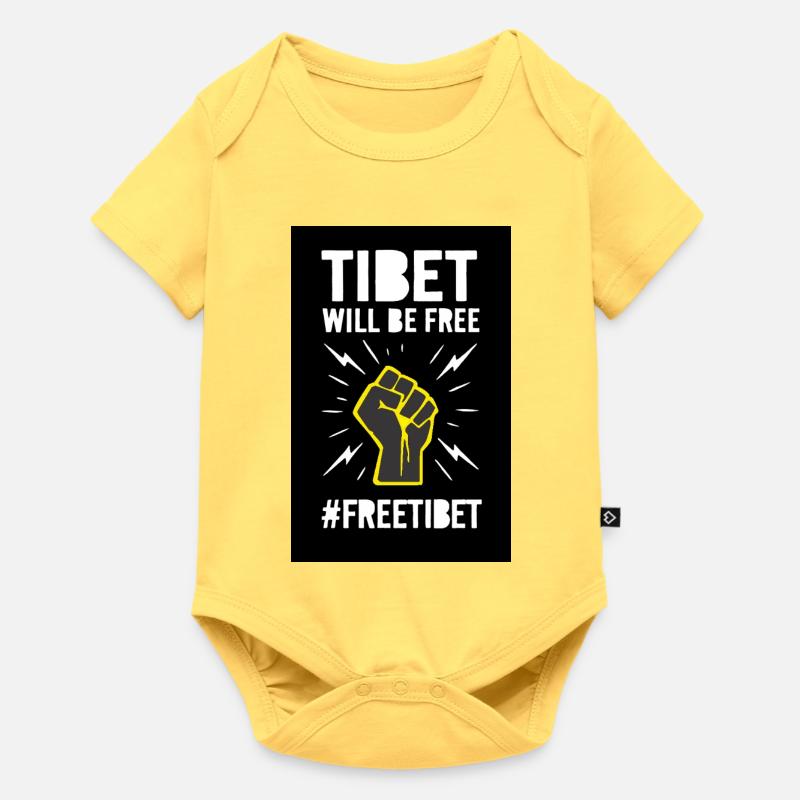 Tibet wird frei sein. Protest-Design. - Baby Premium Kurzarmbody - Pastellgelb