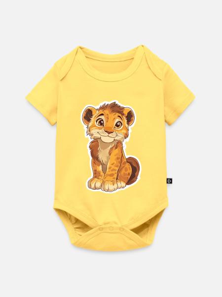 Löwe - Baby Premium Kurzarmbody - Pastellgelb