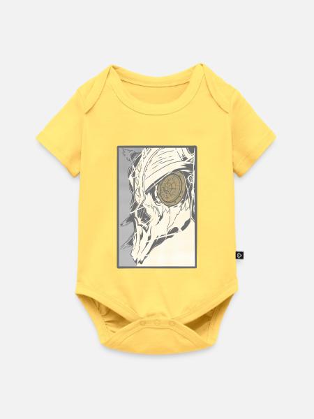 Steampunk Schädel mit Uhrwerkauge - Baby Premium Kurzarmbody - Pastellgelb