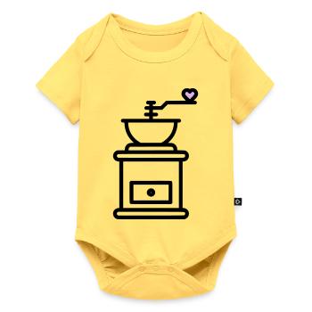 Coffee Love: Coffee Grinder with Heart Vector - Baby Premium short-sleeve bodysuit - sky yellow - Front