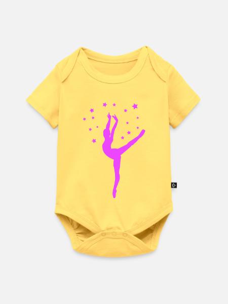 Neon-Tänzerin im Sternenzauber - Baby Premium Kurzarmbody - Pastellgelb