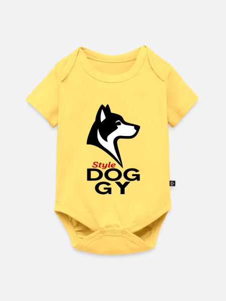 Dogstyle - Baby Premium Kurzarmbody - Pastellgelb