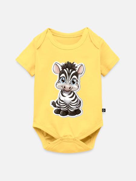 Zebra - Baby Premium Kurzarmbody - Pastellgelb