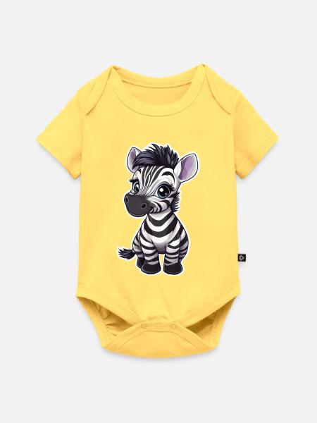 Zebra - Baby Premium Kurzarmbody - Pastellgelb