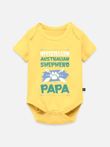 australischer shäferhund hunde papa - Baby Premium Kurzarmbody - Pastellgelb