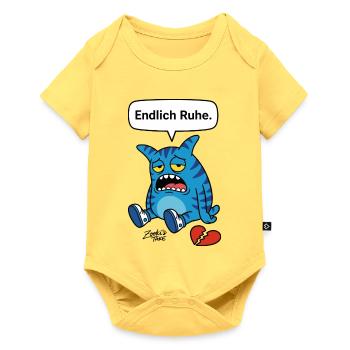 Peace at last. Separation, heartache? Zooki Monster - Baby Premium short-sleeve bodysuit - sky yellow - Front