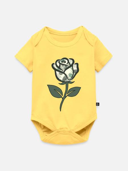Dollar Rose - Baby Premium Kurzarmbody - Pastellgelb
