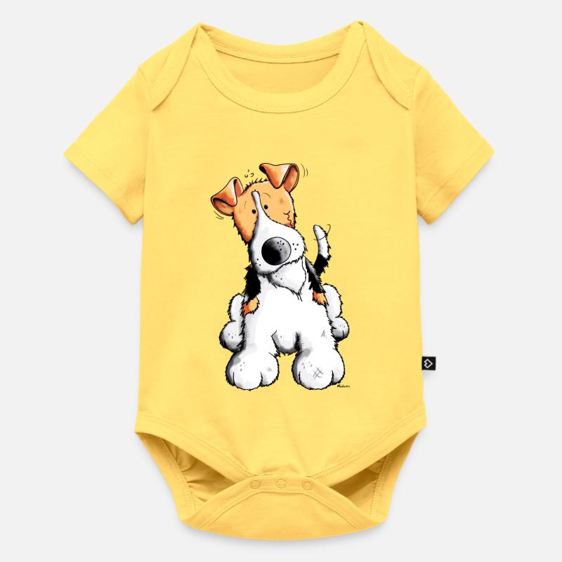 Drôle Fox-terrier - Body à manches courtes Premium Bébé - jaune pastel