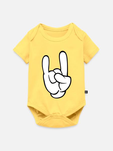 rocking hand festival - Baby Premium Kurzarmbody - Pastellgelb