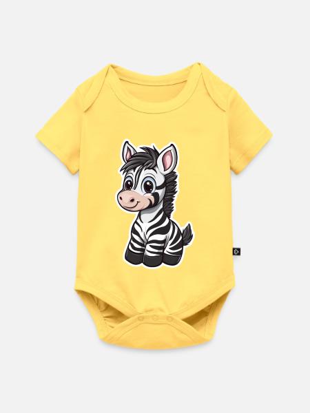 Zebra - Baby Premium Kurzarmbody - Pastellgelb