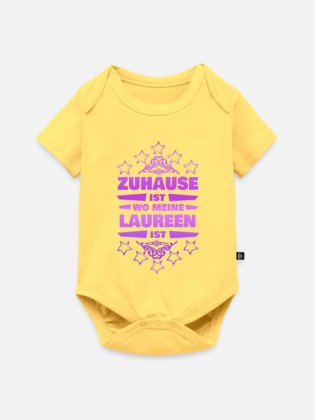 Ehefrau Laureen - Baby Premium Kurzarmbody - Pastellgelb