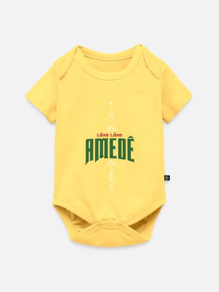 Lêxe Lêxe Amedê - Amed - Baby Premium Kurzarmbody - Pastellgelb