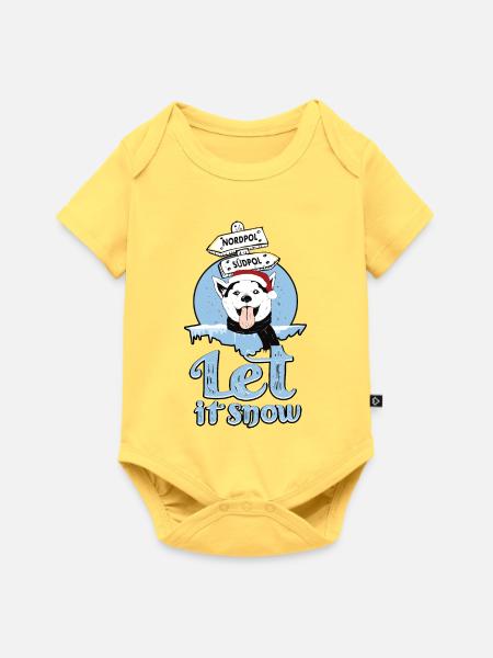 Lass es Schneien - Baby Premium Kurzarmbody - Pastellgelb