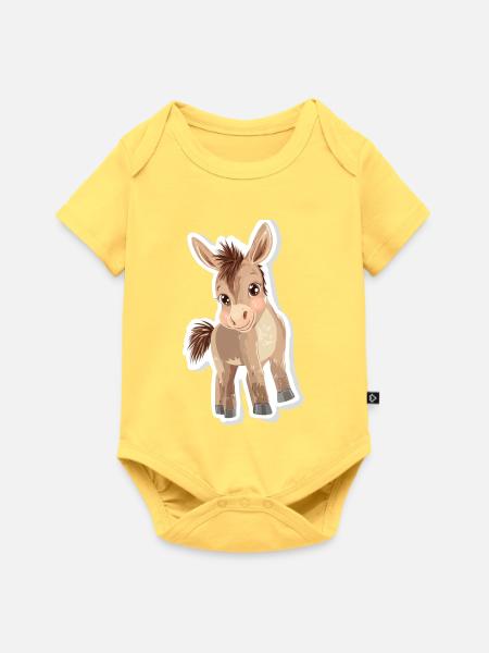 Esel - Baby Premium Kurzarmbody - Pastellgelb