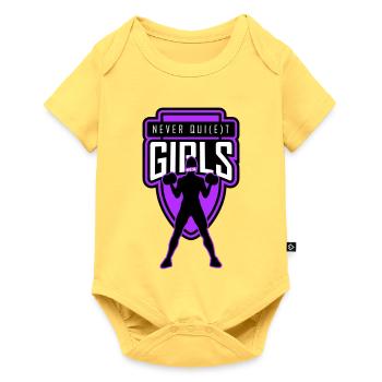 filles_jamais_tranquilles_unies - Body à manches courtes Premium Bébé - jaune pastel - Devant