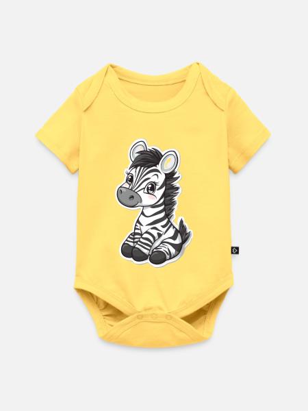 Zebra - Baby Premium Kurzarmbody - Pastellgelb