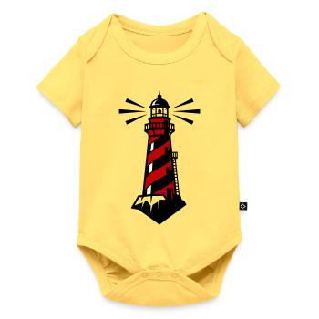 Icône de la Côte du Phare - Body à manches courtes Premium Bébé - jaune pastel - Devant