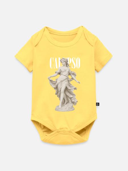 Calypso-Göttin in drapiertem Kleid - Baby Premium Kurzarmbody - Pastellgelb