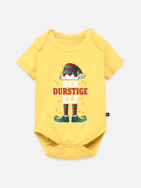 Weihnachten Der Durstige Elf - Baby Premium Kurzarmbody - Pastellgelb