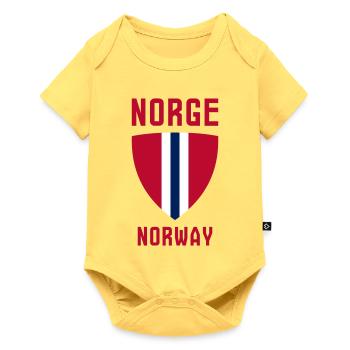Norge – Norwegen - Baby Premium Kurzarmbody - Pastellgelb - Vorne