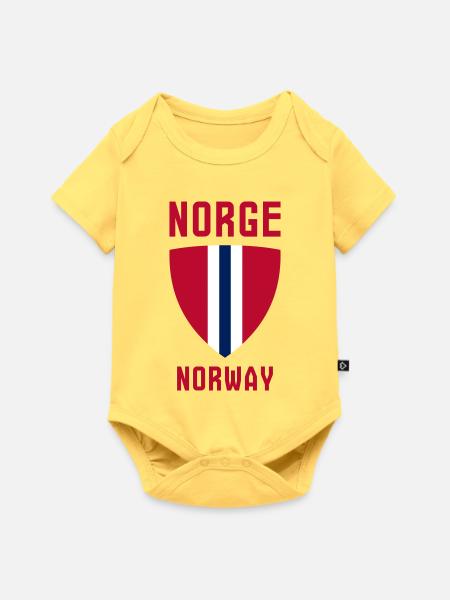 Norge – Norwegen - Baby Premium Kurzarmbody - Pastellgelb