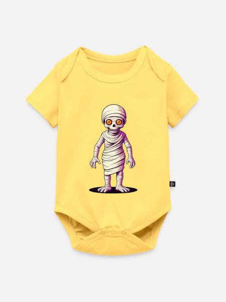 Halloween Mummy - Baby Premium Kurzarmbody - Pastellgelb