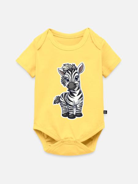 Zebra - Baby Premium Kurzarmbody - Pastellgelb
