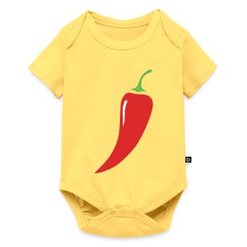 Légumes au piment rouge - Body à manches courtes Premium Bébé - jaune pastel - Devant