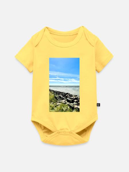 Küstenfelsen am blauen Himmel - Baby Premium Kurzarmbody - Pastellgelb