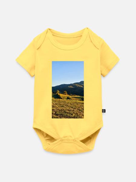 Golden Ridge Panorama - Baby Premium Kurzarmbody - Pastellgelb