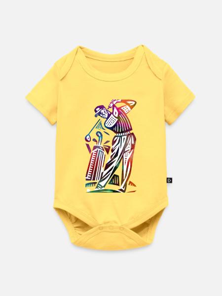 Farbenfrohe Golfer-Abstraktion - Baby Premium Kurzarmbody - Pastellgelb