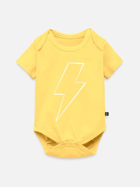 Blitz_weiss - Baby Premium Kurzarmbody - Pastellgelb