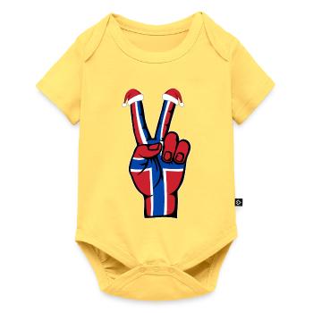 Norway Flag Christmas Peace Symbol - Baby Premium short-sleeve bodysuit - sky yellow - Front