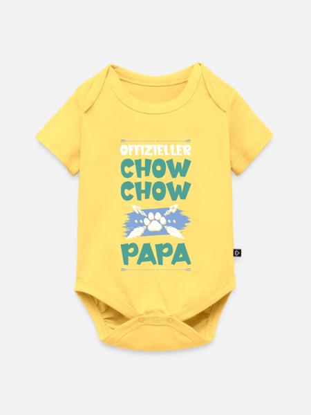 chow chow hunde papa - Baby Premium Kurzarmbody - Pastellgelb
