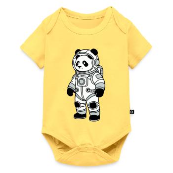 Combinaison spatiale panda bear - Body à manches courtes Premium Bébé - jaune pastel - Devant