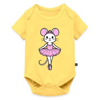 ballerina mouse - Baby Premium short-sleeve bodysuit - sky yellow - Front