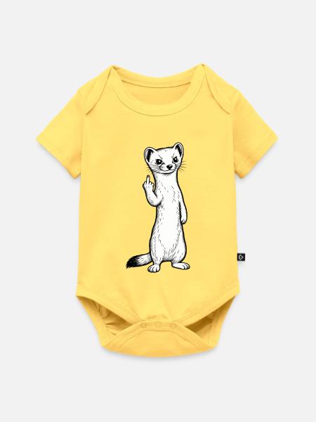 Hermelinfinger-Brittany - Baby Premium Kurzarmbody - Pastellgelb
