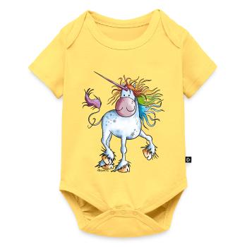 Rainbow Unicorn - Baby Premium short-sleeve bodysuit - sky yellow - Front