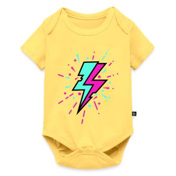 Retro Lightning Bolt Colorful Style - Baby Premium short-sleeve bodysuit - sky yellow - Front