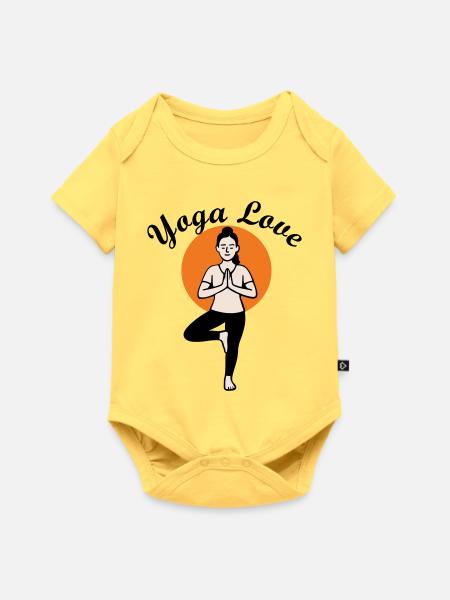 Yoga - Baby Premium Kurzarmbody - Pastellgelb