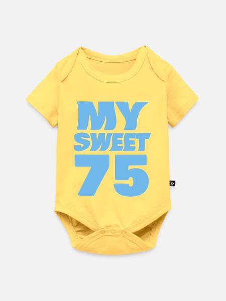 Sweet 75 - Baby Premium Kurzarmbody - Pastellgelb