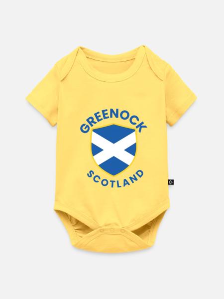 Greenock Shield Schottland-Wappen - Baby Premium Kurzarmbody - Pastellgelb