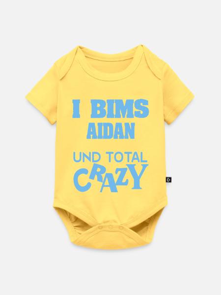 Crazy Aidan - Baby Premium Kurzarmbody - Pastellgelb