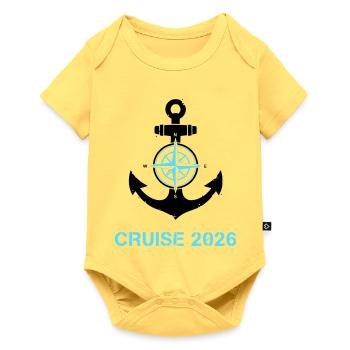 Anchor Compass Cruise 2026 Logo - Baby Premium short-sleeve bodysuit - sky yellow - Front