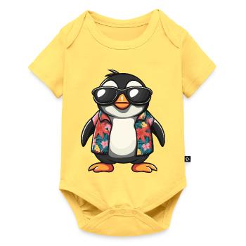 Penguin Comic Vacation - Baby Premium short-sleeve bodysuit - sky yellow - Front