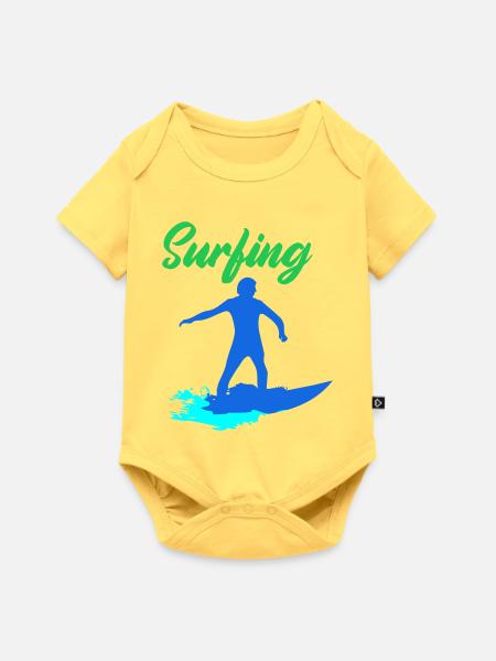 surfer - Baby Premium Kurzarmbody - Pastellgelb