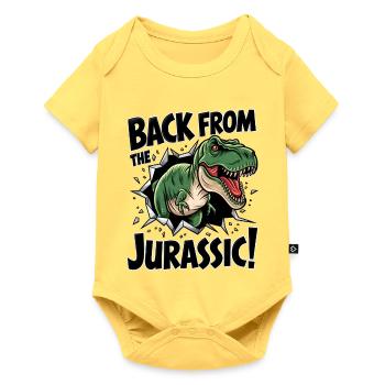 De retour du T-Rex Jurassic - Body à manches courtes Premium Bébé - jaune pastel - Devant