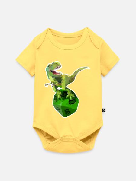 DiceHeroes_Dino4 - Baby Premium Kurzarmbody - Pastellgelb