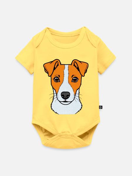 Jacky Hund - Baby Premium Kurzarmbody - Pastellgelb