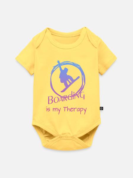 Boarding Therapie Silhouette - Baby Premium Kurzarmbody - Pastellgelb